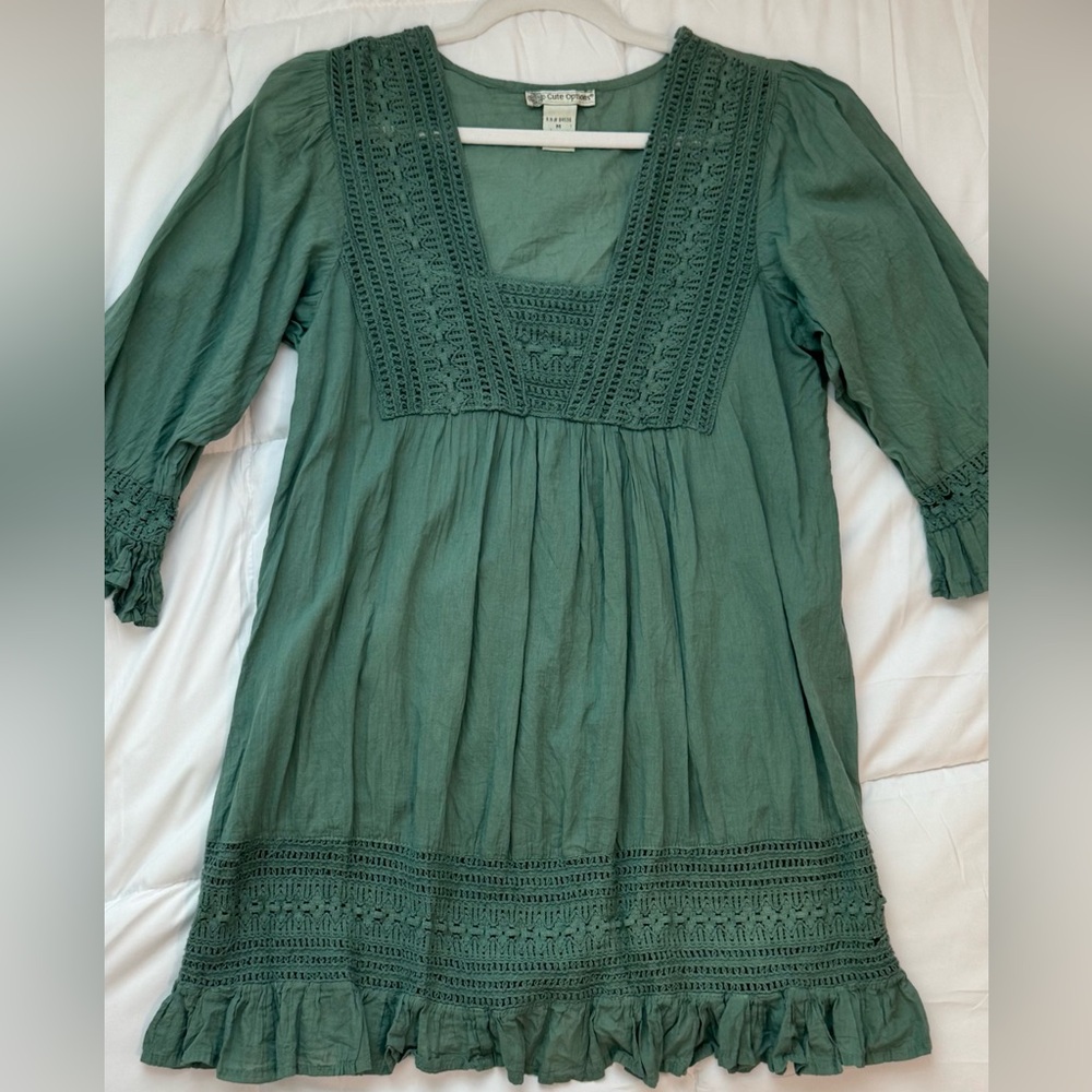 Chic Dark Green Mini Dress